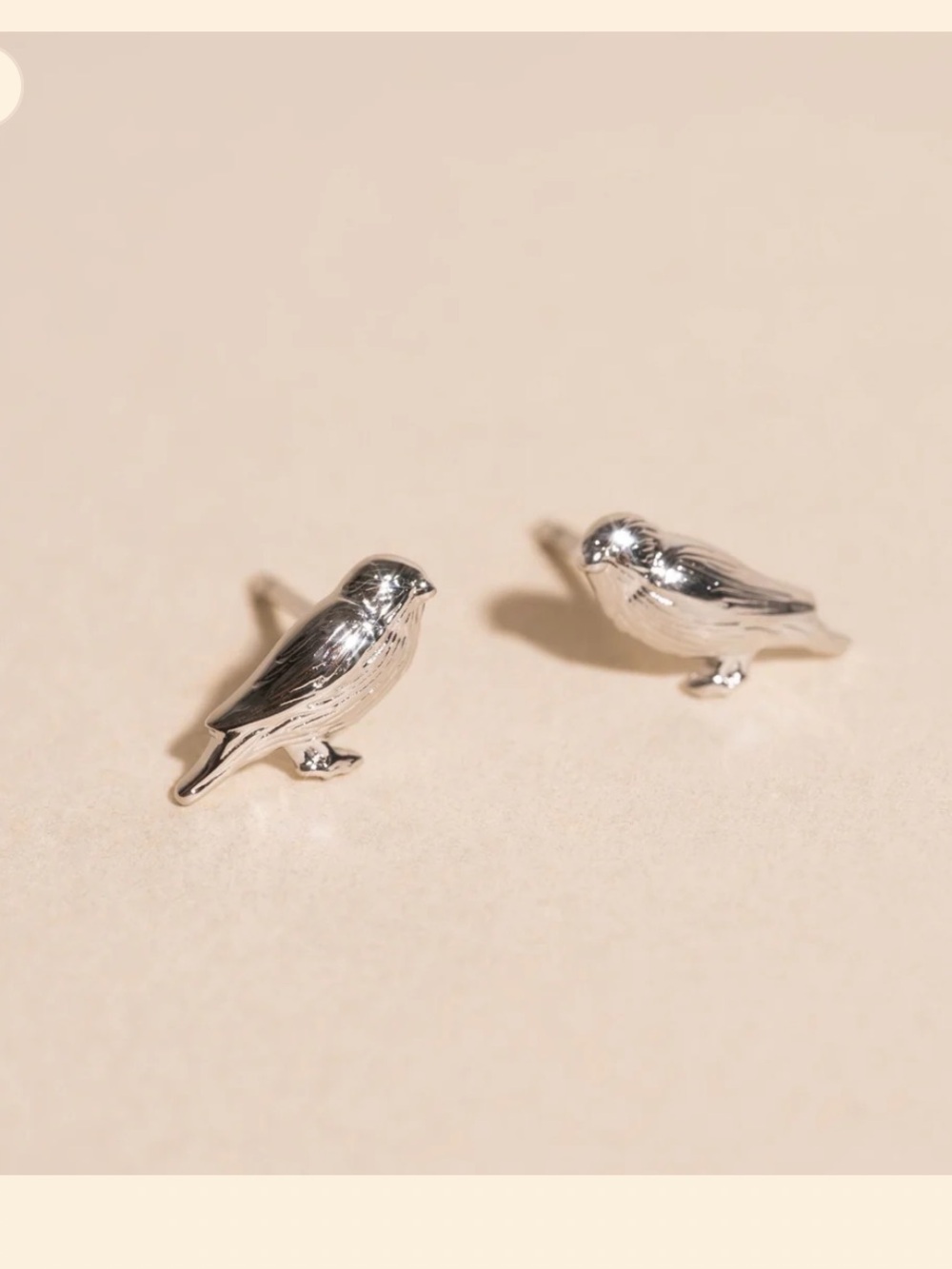 Silver Bird Stud Earrings - Small Bird Post Earrings
